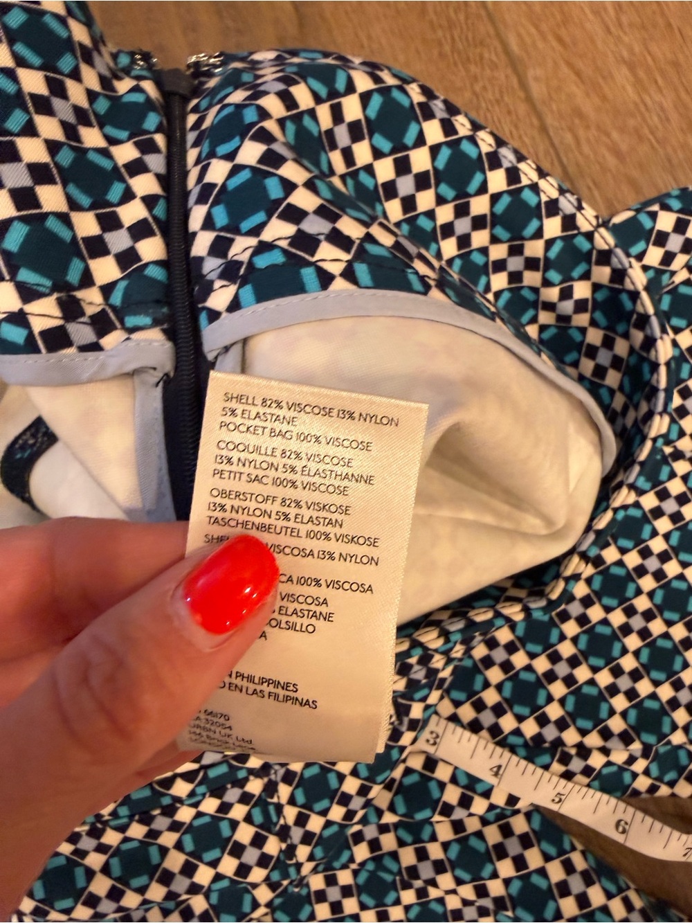 Maeve Blue Geometric Print pant - Picture 4 of 8